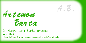 artemon barta business card